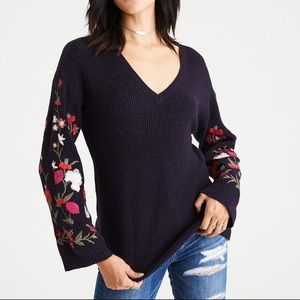 Floral Sleeve Sweater